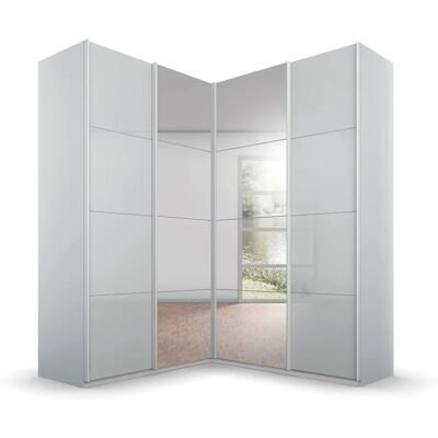 Rauch Quadra Kleiderschrank - Seidengrau, Glas Seidengrau, 4-Türig - Kleiderschrank Rauch Quadra Kleiderschrank - Seidengrau, Glas Seidengrau, 4-Türig - Kleiderschrank