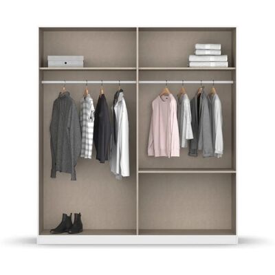 Rauch - Skandi - Weiß - Eiche Griffe - Kleiderschrank Rauch - Skandi - Weiß - Eiche Griffe - Kleiderschrank