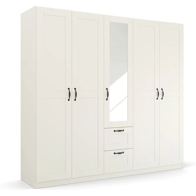 RAUCH Spin Kleiderschrank - Verstellbare Einlegeböden - 5 Türen mit Spiegel - Hergestellt in Deutschland RAUCH Spin Kleiderschrank - Verstellbare Einlegeböden - 5 Türen mit Spiegel - Hergestellt in Deutschland