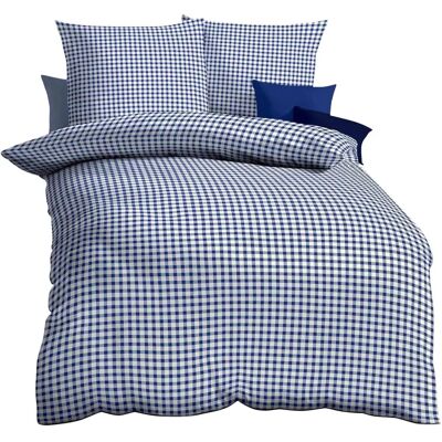 Kaeppel Blau Vichy Karo Bettwäsche-Set - Bettwäsche Kaeppel Blau Vichy Karo Bettwäsche-Set - Bettwäsche