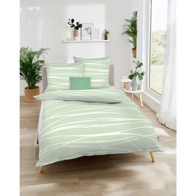KAEPPEL Motion Grüner Mako-Satin Bettwäsche - Bettwäsche KAEPPEL Motion Grüner Mako-Satin Bettwäsche - Bettwäsche