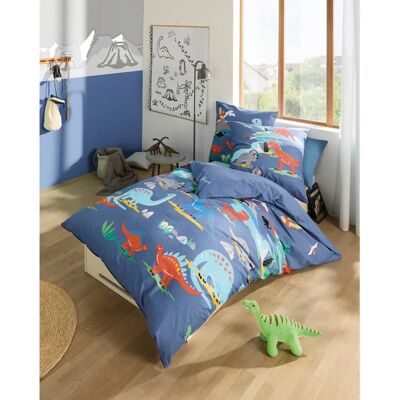 KAEPPEL - Dinosaurus - Blau - 140x200 - Bettwäsche-Set KAEPPEL - Dinosaurus - Blau - 140x200 - Bettwäsche-Set