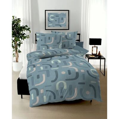 KAEPPEL Elements - Blau 155x220 Baumwoll-Mako-Satin Bettwäsche KAEPPEL Elements - Blau 155x220 Baumwoll-Mako-Satin Bettwäsche