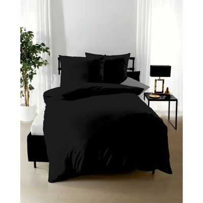 KAEPPEL Unisex Bettwäsche - Mako-Satin, schwarz, 135x200cm & 80x80cm KAEPPEL Unisex Bettwäsche - Mako-Satin, schwarz, 135x200cm & 80x80cm