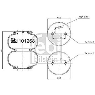 FEBI BILSTEIN 101268 Αερόφουσκα - Πίσω άξονας FEBI BILSTEIN 101268 Αερόφουσκα - Πίσω άξονας
