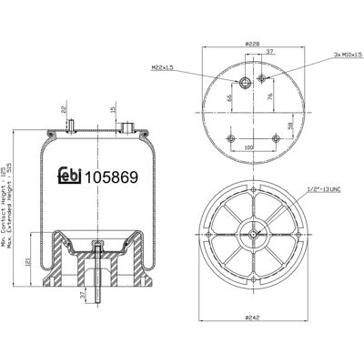 FEBI BILSTEIN 105869 Część zawieszenia powietrznego - Dla ciężarówek DAF FEBI BILSTEIN 105869 Część zawieszenia powietrznego - Dla ciężarówek DAF
