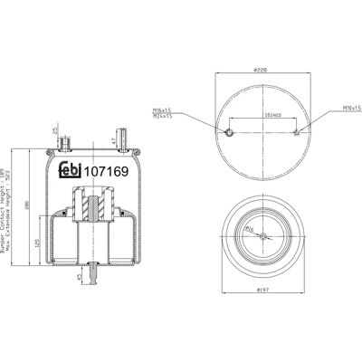 FEBI BILSTEIN Luftfjädringsskydd - Modell 107169 - Tungt reservdel FEBI BILSTEIN Luftfjädringsskydd - Modell 107169 - Tungt reservdel