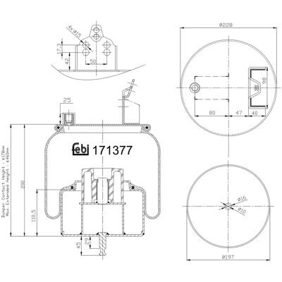 FEBI BILSTEIN 171377 Luftfederung Boot - Hinterachse FEBI BILSTEIN 171377 Luftfederung Boot - Hinterachse