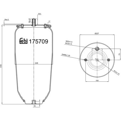 FEBI BILSTEIN 175709 Luftsæbe, luftaffjedring FEBI BILSTEIN 175709 Luftsæbe, luftaffjedring