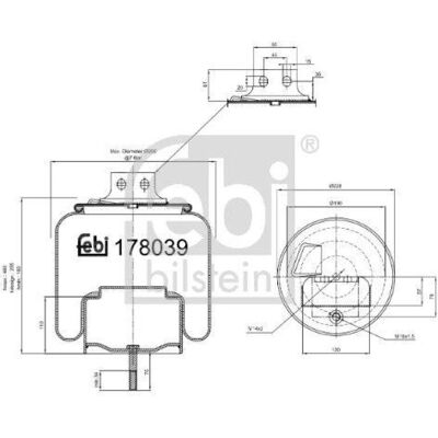 FEBI BILSTEIN - 178039 - δεξί πίσω άξονας - αεροφούσκα FEBI BILSTEIN - 178039 - δεξί πίσω άξονας - αεροφούσκα
