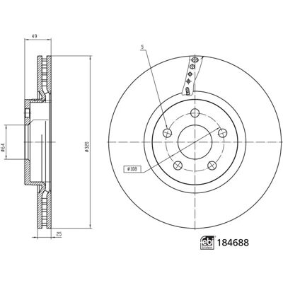 FEBI BILSTEIN 184688 Disco freno ventilato - Disco freno FEBI BILSTEIN 184688 Disco freno ventilato - Disco freno