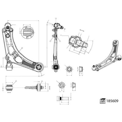 FEBI BILSTEIN 185609 Querlenker - Vorderachse rechts - Aluminium FEBI BILSTEIN 185609 Querlenker - Vorderachse rechts - Aluminium