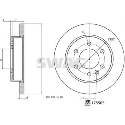 SWAG 33 10 5350 Δίσκος φρένων για Mercedes-Benz Sprinter - Δίσκος φρένων SWAG 33 10 5350 Δίσκος φρένων για Mercedes-Benz Sprinter - Δίσκος φρένων