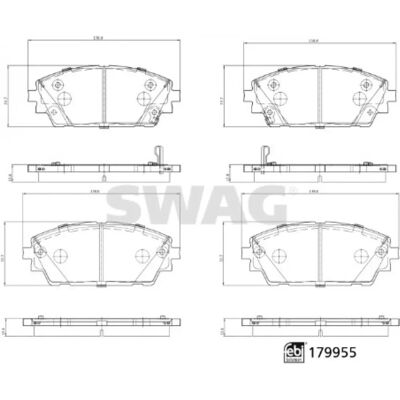 SWAG BCYA3328ZA, BCYA3328ZB, BCYB3328ZA - Set plăcuțe de frână SWAG BCYA3328ZA, BCYA3328ZB, BCYB3328ZA - Set plăcuțe de frână