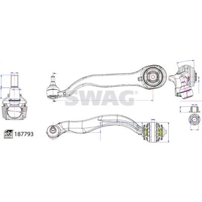 SWAG Mercedes-Benz CLS Aufhängungsarm - Rechts vorne SWAG Mercedes-Benz CLS Aufhängungsarm - Rechts vorne