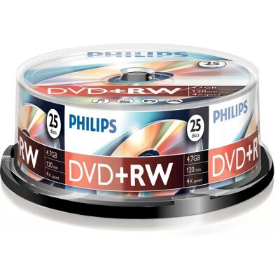 Philips DW4S4B25F/00 Disques DVD+RW 4,7GB Philips DW4S4B25F/00 Disques DVD+RW 4,7GB