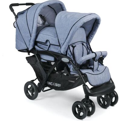 Chic4Baby Duo Kinderwagen - Blauw, Verstelbaar & Opvouwbaar - Baby & Tweeling Chic4Baby Duo Kinderwagen - Blauw, Verstelbaar & Opvouwbaar - Baby & Tweeling