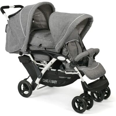 CHIC4BABY Duo Melange grijs Kinderwagen - Voor Twee Kinderen CHIC4BABY Duo Melange grijs Kinderwagen - Voor Twee Kinderen