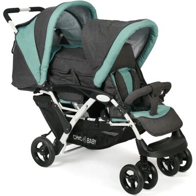 CHIC4BABY Duo Melange Mint Barnvagn - Justerbar, Kanopy & Luftdäck CHIC4BABY Duo Melange Mint Barnvagn - Justerbar, Kanopy & Luftdäck