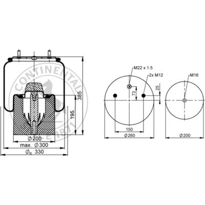 CONTINENTAL 941 MB P01 Arc pneumatic - Componente de suspensie pneumatică CONTINENTAL 941 MB P01 Arc pneumatic - Componente de suspensie pneumatică