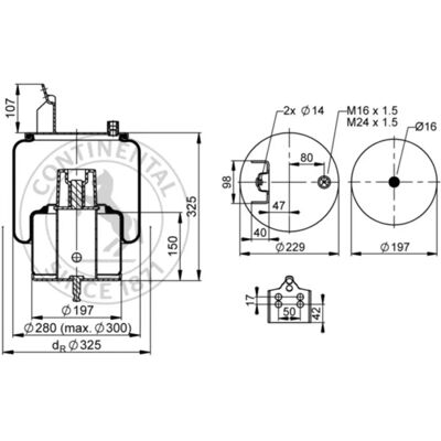 CONTITECH Molla ad aria - 6630 N P01 - Sospensione pneumatica CONTITECH Molla ad aria - 6630 N P01 - Sospensione pneumatica