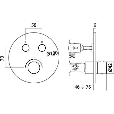 Kronenbach Smart Push Unterputz-Mischer - Für 2 Verbraucher Kronenbach Smart Push Unterputz-Mischer - Für 2 Verbraucher