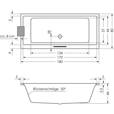 Steinkamp Life Rechteck-Badewanne mit Whirlsystem Steinkamp Life Rechteck-Badewanne mit Whirlsystem