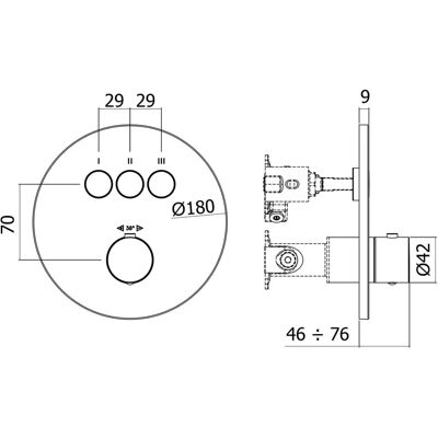 Kronenbach Smart Push Thermostat - Sicherheitssperre bei 38°C - Thermostat Kronenbach Smart Push Thermostat - Sicherheitssperre bei 38°C - Thermostat