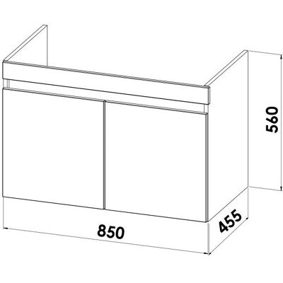 Megabad Profi Collection Waschbeckenunterschrank 2 Türen mit Softclose - Vanity unit Megabad Profi Collection Waschbeckenunterschrank 2 Türen mit Softclose - Vanity unit