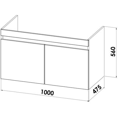 Megabad Lodge Waschtischunterschrank - 100cm, 2 Türen, Soft-close Megabad Lodge Waschtischunterschrank - 100cm, 2 Türen, Soft-close