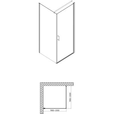 Sturotec 5070 Reversible Glastür - Drehtür mit Seitenwand Sturotec 5070 Reversible Glastür - Drehtür mit Seitenwand