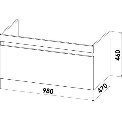 Megabad Profi Collection Waschtischunterschrank - 98 cm, 1 Auszug, Softclose Megabad Profi Collection Waschtischunterschrank - 98 cm, 1 Auszug, Softclose