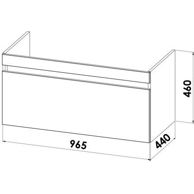 Megabad Profi Collection Waschtischunterschrank - 96,5 cm, 1 Auszug, Soft Close Megabad Profi Collection Waschtischunterschrank - 96,5 cm, 1 Auszug, Soft Close