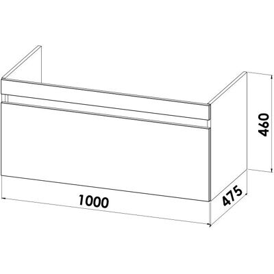 Megabad Profi Collection Waschtischunterschrank - 1 Auszug mit Softeinzug - 100 x 46 x 47,5 cm Megabad Profi Collection Waschtischunterschrank - 1 Auszug mit Softeinzug - 100 x 46 x 47,5 cm