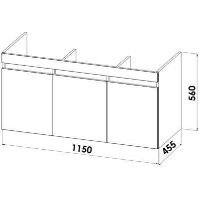 Megabad - Profi Collection Lodge Waschtischunterschrank 115 cm Megabad - Profi Collection Lodge Waschtischunterschrank 115 cm