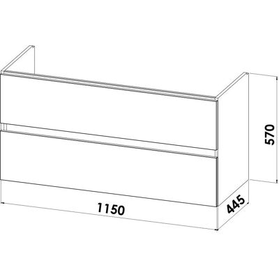 Megabad Lodge Waschtischunterschrank 115 cm - Waschtisch Megabad Lodge Waschtischunterschrank 115 cm - Waschtisch