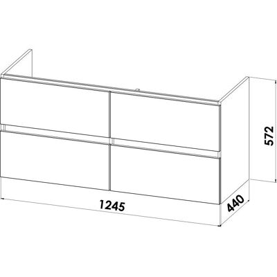 Megabad Lodge Doppel-Waschtischunterschrank - 4 Auszüge, Soft Close Megabad Lodge Doppel-Waschtischunterschrank - 4 Auszüge, Soft Close