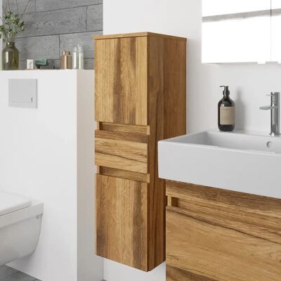 Megabad Lodge Seitenschrank - 100cm, 2 Türen, 1 Schublade - Softclose-Beschläge Megabad Lodge Seitenschrank - 100cm, 2 Türen, 1 Schublade - Softclose-Beschläge