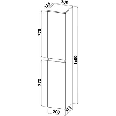 Megabad Profi Collection Lodge Seitenschrank - 160 cm, 2 Türen, Softclose Megabad Profi Collection Lodge Seitenschrank - 160 cm, 2 Türen, Softclose