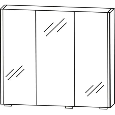Puris Linea Spiegelschrank - LED-Beleuchtungsprofile - 3 Türen Puris Linea Spiegelschrank - LED-Beleuchtungsprofile - 3 Türen