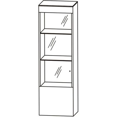 Puris Helles Mittelschrank-Vitrine - 40x30x130,8cm - Glastür & LED-Glasböden Puris Helles Mittelschrank-Vitrine - 40x30x130,8cm - Glastür & LED-Glasböden