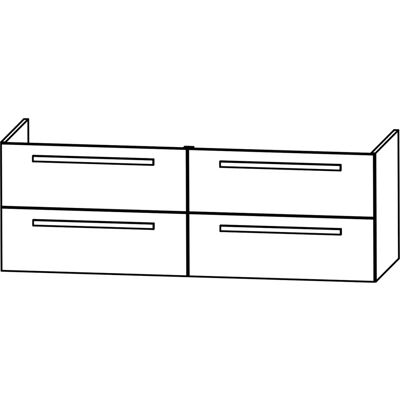 Puris Star Line Waschtischunterschrank - 140x47x48cm - Griff 329 - Chrom - Waschtischunterschrank Puris Star Line Waschtischunterschrank - 140x47x48cm - Griff 329 - Chrom - Waschtischunterschrank
