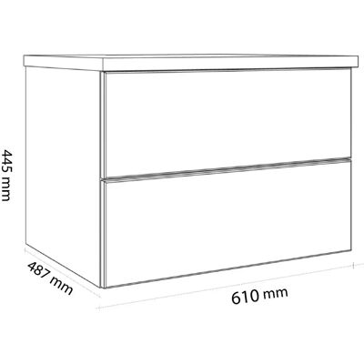 Kronenbach KBSB612WHGH - 61 cm Sideboard mit 2 Schubladen Kronenbach KBSB612WHGH - 61 cm Sideboard mit 2 Schubladen