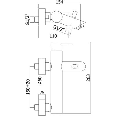 Stella Badewannenmischer - Geometrische Form - Matt Schwarz - Badarmatur Stella Badewannenmischer - Geometrische Form - Matt Schwarz - Badarmatur