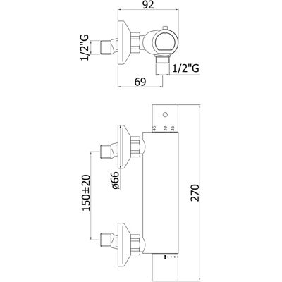 Pianura - Aora Brause-Thermostat Aufputz - Shower thermostat Pianura - Aora Brause-Thermostat Aufputz - Shower thermostat