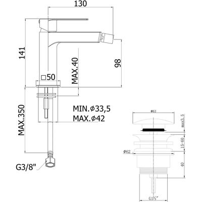 Pianura - Giulia Bidet-Faucet - Chrom - 5 L/min - Bidet faucet Pianura - Giulia Bidet-Faucet - Chrom - 5 L/min - Bidet faucet