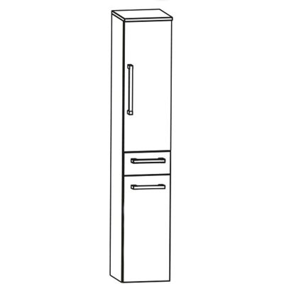 Puris Cool Line Hochschrank - Wäsche, Metallschublade, Glasregale Puris Cool Line Hochschrank - Wäsche, Metallschublade, Glasregale
