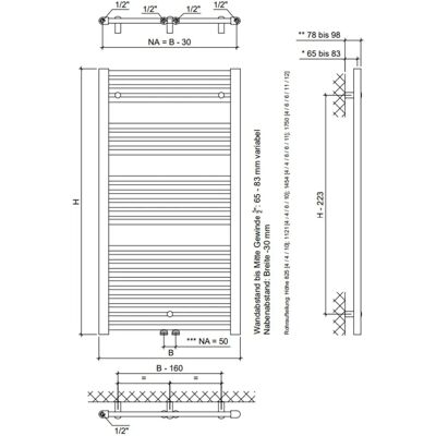 Sturotec - Bath X E - 60x175 cm - Elektroheizkörper Sturotec - Bath X E - 60x175 cm - Elektroheizkörper
