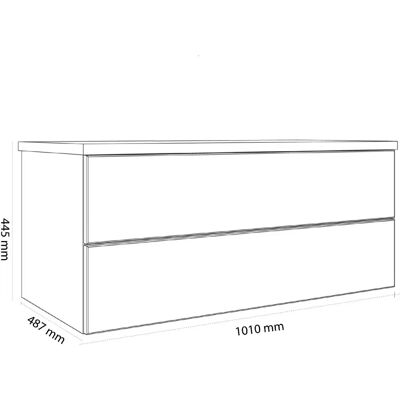 Kronenbach Cube Sideboard - 101 cm met 2 lades - Dressoir Kronenbach Cube Sideboard - 101 cm met 2 lades - Dressoir