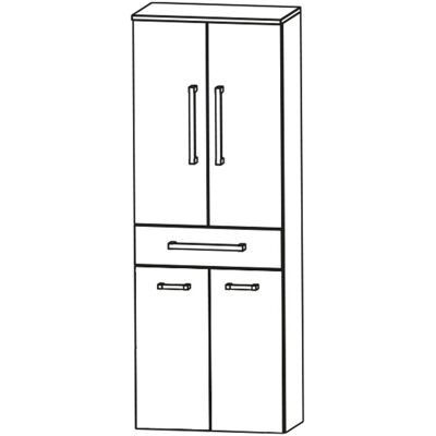 Puris Cool Line Hochschrank - Wäschekippe, Metallschubkasten, Glasfachböden Puris Cool Line Hochschrank - Wäschekippe, Metallschubkasten, Glasfachböden